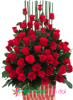 Giỏ hoa hồng đỏ tình yêu – DH140