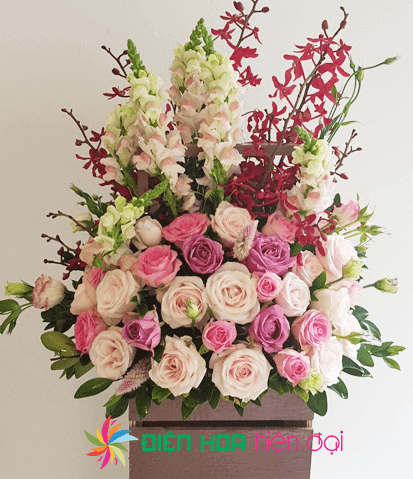 Giỏ hoa dịu dàng hồng yến - DH150