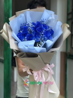 Bó hoa hồng xanh biếc – DH075