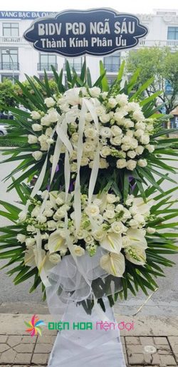 Lẵng hoa tang lễ đầy giọt lệ – DH016