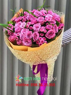 Bó hoa hồng tím đẹp nhất - DH256