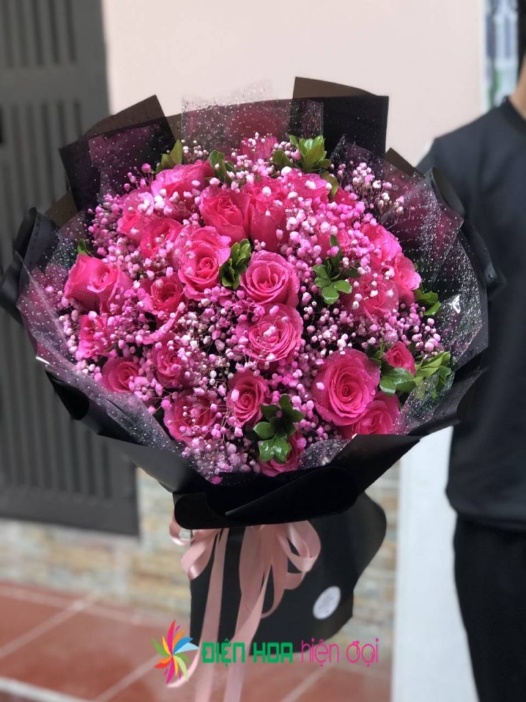 Bó hoa hồng tím đà lạt - DH266