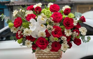 Những lẵng hoa hồng đẹp được đặt nhiều nhất tại shop Điện Hoa