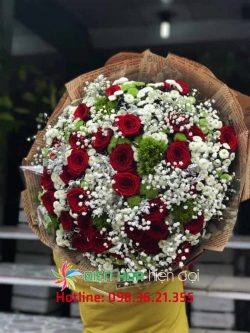 Bó hoa hồng cúc xanh tình yêu  – DH231