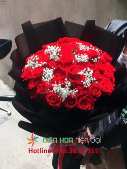 Bó hoa hồng bụi trắng tình yêu – DH233