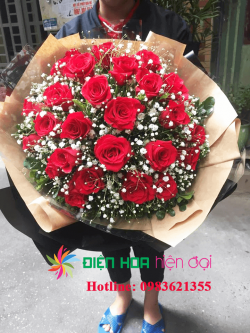 Bó hoa hồng sắc đỏ – DH050
