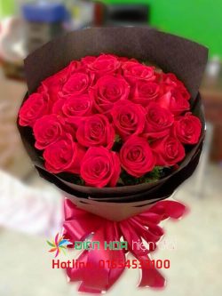Bó hoa hồng đỏ thắm xinh – DH061