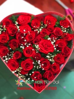 Hôp hoa đỏ trái tim – DH043