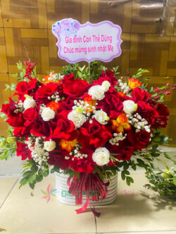 giỏ hoa nồng cháy DH256